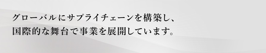 グローバルにサプライチェーンを構築し、国際的な舞台で事業を展開しています。