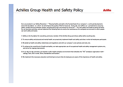 Achilles Group Health and Safety Policy
