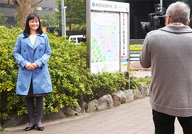 野外撮影の様子