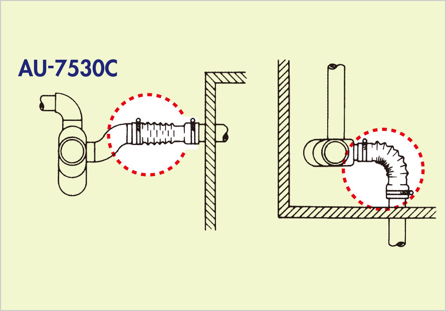 AU-7530C　管：管or銅管接続例