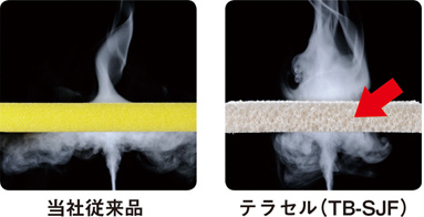 当社従来品比の通気性試験